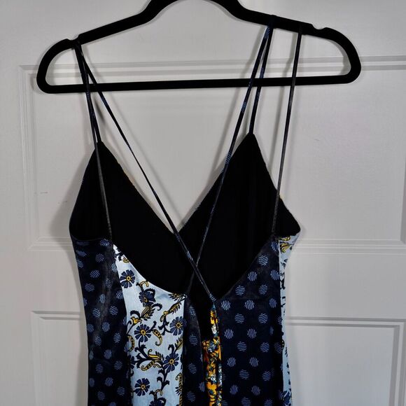 Topshop Godet Mixed Print Midi Bohemian Slip Floral Strappy Dress Size 6 - Picture 7 of 9